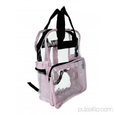 DALIX Small Clear Backpack Transparent PVC Security Security School Bag in Purple